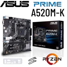 ASUS Prime A520M-K Socket AM4 Motherboard DDR4 64GB PCI-E 3.0 M.2 64GB Desktop AMD A520 Mainboard AM4 Ryzen CPU over nieuw