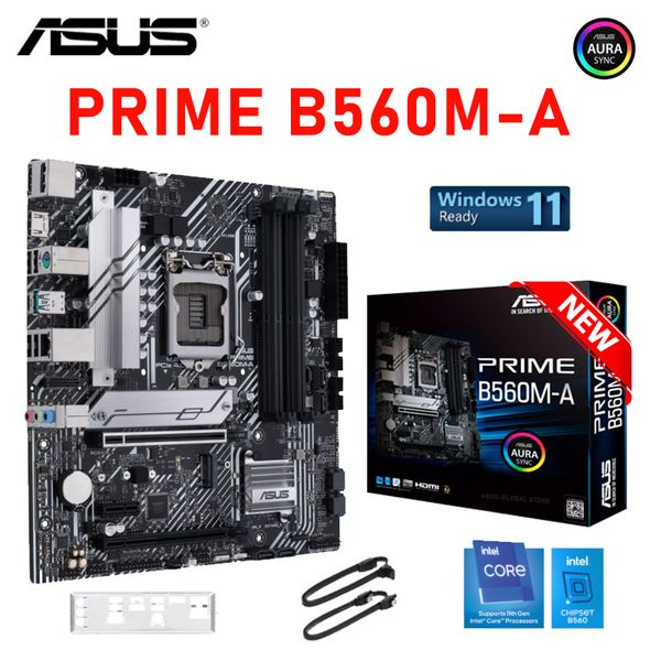 ASUS PRIME B560M-A Intel B560 carte mère Socket CPU LGA 1200 Micro ATX carte mère bureau USB3.2 Gen2 M.2 SATAT III 128GB nouveau