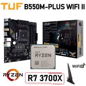 Asus TUF GAMING B550M-PLUS WIFI II B550 With Ryzen 7 3700X Motherboard Set PCI-E 4.0 DDR4 128GB Motherboard Kit Placa-me New