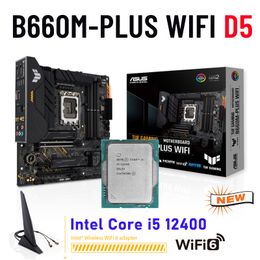 Asus TUF GAMING B660M-PLUS WIFI DDR5 Intel B660 Placa base Combo i5 12400 CPU LGA 1700 128GB M.2 Procesador Intel Core i5 12400