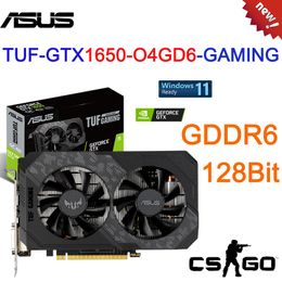 Tarjeta gráfica ASUS TUF-GTX1650-O4GD6-GAMING GDDR6 de 128 bits, 4GB, compatible con placa base de CPU de escritorio AMD, 1680MHz, GamePlaca De Vdeo, nuevo