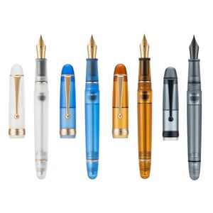 Asvine V126 stylo plume à remplissage sous vide EF/F/M plume beau Transparent marron/bleu mat blanc acrylique écriture coffret cadeau 240110