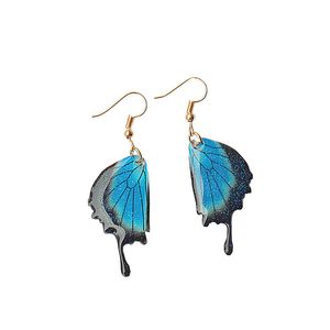 Asymmetrische vlinder Dangle Oorbellen Transparante Hars Fashion Animal Brincos Dames Verklaring Wings Oorbellen Sieraden Vakantie