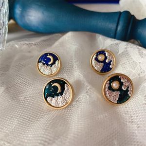 Asymmetrische oorbellen emaille cirkel oorbel vintage sieraden groothandel oorring geschenken voor de esthetische stud