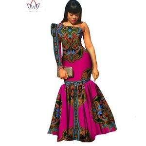 Stockgrootte lage prijs Afrikaanse vrouwen dashiki vestidos Afrikaanse bazin riche jurk voor vrouwelijke katoenen print zeemeermin lange jurk wy346