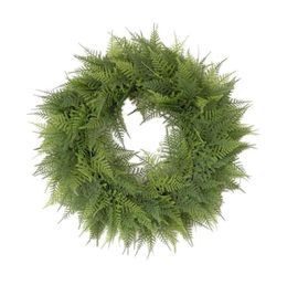 Imitation des asypets Couronne de feuilles de fougère 50 cm Feuilles vertes artificielles Garland pour la porte de la fête de mariage 4381274