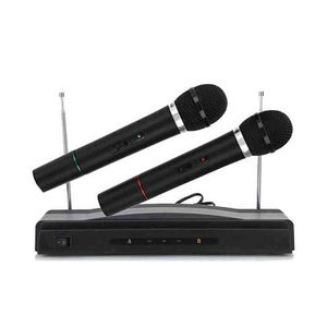 AT-306 professionnel karaoké double système de Microphone portable sans fil maison KTV W220314