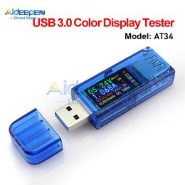 AT34 AT35 USB 3.0 Color LCD Affichage Voltmètre Ammeter Tension Courant Multimètre Banque d'alimentation de charge de batterie Multimètre Tester USB