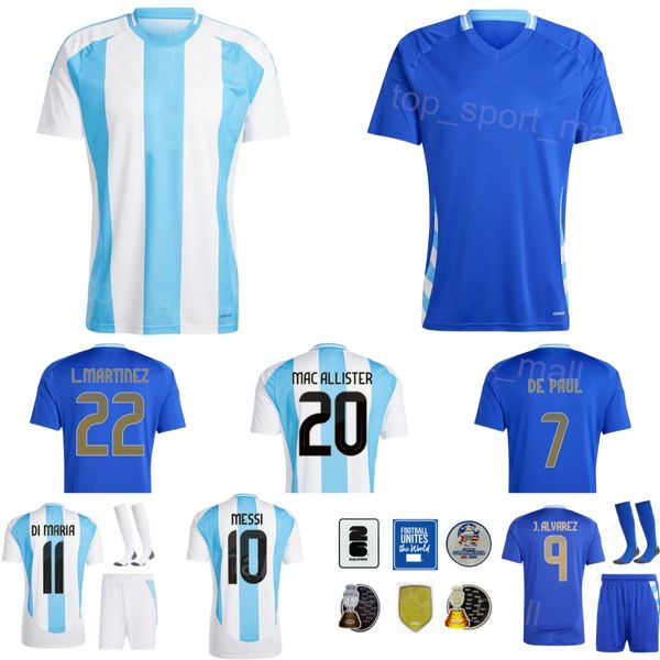 2024 COPA America Men Kids 11 Di Maria Soccer Jersey 13 Romero 16 Lo Celso 8 Fernández 22 Martínez 20 Mac Allister 9 Alvarez Football Shirt Kits National Team Agenting