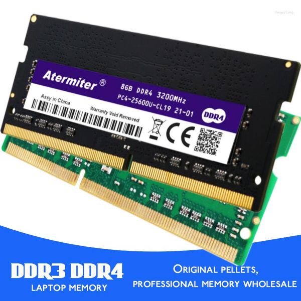 Atermiter DDR3 DDR4 PC3 PC4 16GB 8GB 4GB Ram pour ordinateur portable 1066 1333MHz 1600 2400 2666 2133 DDR3L Sodimm mémoire pour ordinateur portable