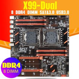 Atermiter X99 double CPU carte mère LGA 2011 v3 E-ATX USB3.0 SATA3 avec double processeur Xeon avec double emplacement M.2 8 DIMM DDR4 2011-3 240314