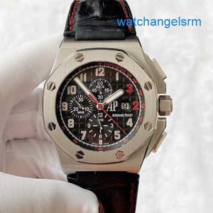 Athleisure AP Wrist Watch Royal Oak Offshore Series Limited Edition Red Inversed Time Standard Automatic Mechanical Mens Watch 26133st Precision Steel 48 mm