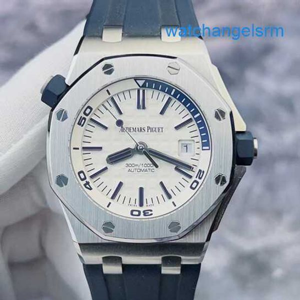 Athleisure AP Wrist Watch Royal Oak Offshore Series 15710ST WHITE DABIL 1/4 BLUE PRÉCISION ACTE