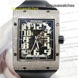 Athleisure Horloge RM Horloge Montre Heren Serie Holle Automatische Machines 50x38mm Herenhorloge Rm016 Gouden Diamant Hol
