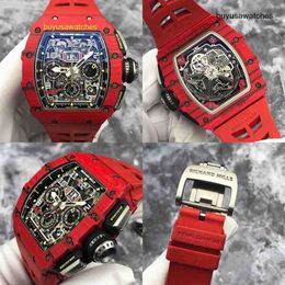 Athleisure Horloge RM Horloge Montre RM11-03 FQ Rode Duivel Rood NTPT Materiaal Herenhorloge Automatisch Mechanisch Skeleton Horloge