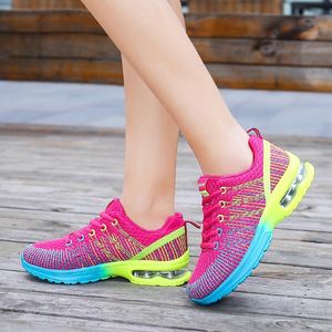 Athletic Fly Dames Sport Running Schoenen Zwart Blauw Paars Geel Rood Roze Trendy Casual Kussen Duiten Duiten Jogging Lopen