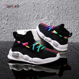 Athletic Outdoor 2021 Kids Sneakers For Girls Boys Children Casual Shoes Slip-on Breathable Kids Socks Shoes Boys SPORT SCHOENEN CHAUSSURE Enfant W0329