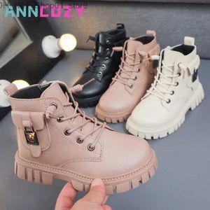 Athletic Outdoor 2023 Toddler Girl Boots Autumn and Winter Girls enkel laarzen mode non-slip jongens pu lederen short laarzen kinderen laarzen herfst Q231222