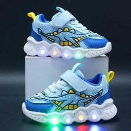 Athletic Outdoor Athletic Outdoor Taille 21-30 Baby LED Sports Chaussures Childrens Éclairage Childrens Air Net Chaussures Contral
