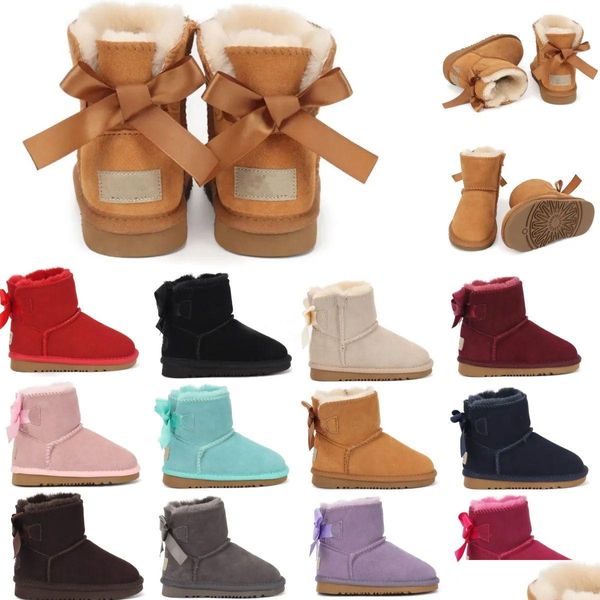 Atlético al aire libre Bebé Zapatos para niños Niños pequeños Classic Tra Mini Boot I Australia Botas cálidas Girls Ly Shoe Half Children Sneaker Kid Youth Dh6H8