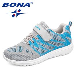 Atlético ao ar livre BONA Arrival Style Crianças Sapatos Casuais Mesh Tênis Meninos Meninas Plana Criança Running Light Rápido Frete grátis 230608