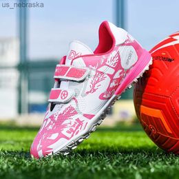 Atletische buitenmode roze kinderen goedkope voetbalschoenen haak en lus jongens meisjes training voetbal cleats kindervoetbalschoenen futsal sneakers l230518