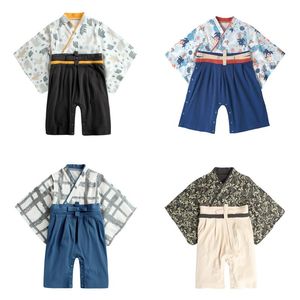 Conjuntos de ropa Autumn New Kimono Baby Baby Baby Girls Style Japanese Kids Rompers Pajamas Ropa de bañera de bañera A591