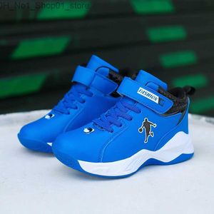 Athletic Outdoor High Quality Boys Basketball Chaussures Kid Sneelt Soft Sole Tennis Kid Sport Chaussures extérieures Trainers non glissés Kid Basketball Chaussures Q231222