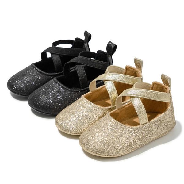 Atlético al aire libre infantil nacido bebé niñas zapatos verano otoño pisos brillo Bowknot princesa vestido fiesta boda niña 0-18 MAthletic Athletic