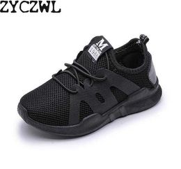 Zapatos deportivos para niños al aire libre para niños, niñas, niños, zapatillas de deporte informales, malla de aire, zapatillas deportivas suaves para correr, zapatillas deportivas negras y rojas para niños, zapatillas de deporte para niños W0329