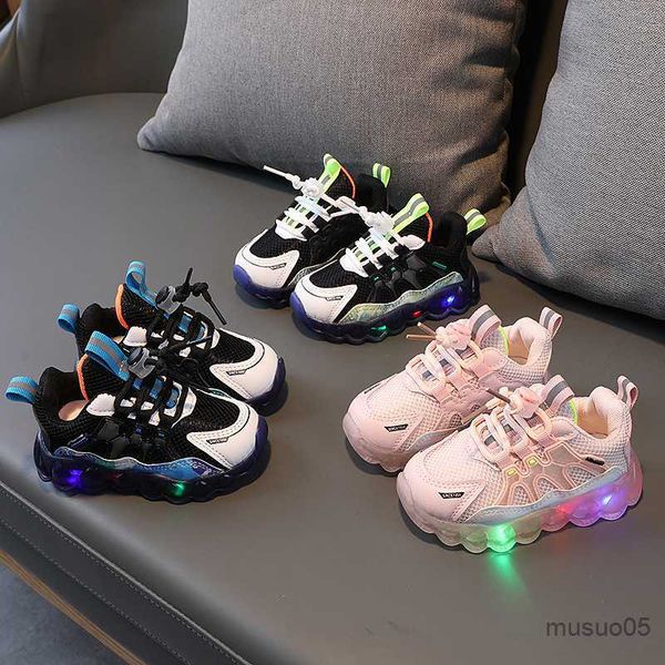 Athlétique En Plein Air Led Gradient Couleur Baskets pour Enfants Enfants Casual Running Sneaker Semelle Lumineuse Glowing Up Chaussures Fille Garçon Enfants Chaussure