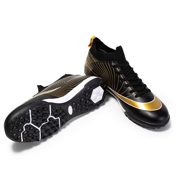 Zapatos deportivos de fútbol para hombres al aire libre Botas de fútbol para niños Zapatos antideslizantes transpirables para mujeres Shine Gold TF / AG Zapatillas de deporte de calidad para exteriores TAMAÑO 30-44 230612