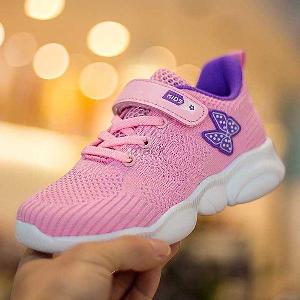 Athletic Outletic Outdoor New Fashion Classic Girls Running Zapatos para niños Pink Kids For Basken Mesh Mesh Tennis Shops Children School Sport Shoes 240407