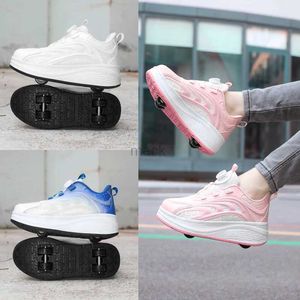 Athletic al aire libre nuevos niños de moda patines en línea al aire libre zapatos de color rosa azul para niños deportes atléticos zapatillas de zapatillas para niñas f2303 240407