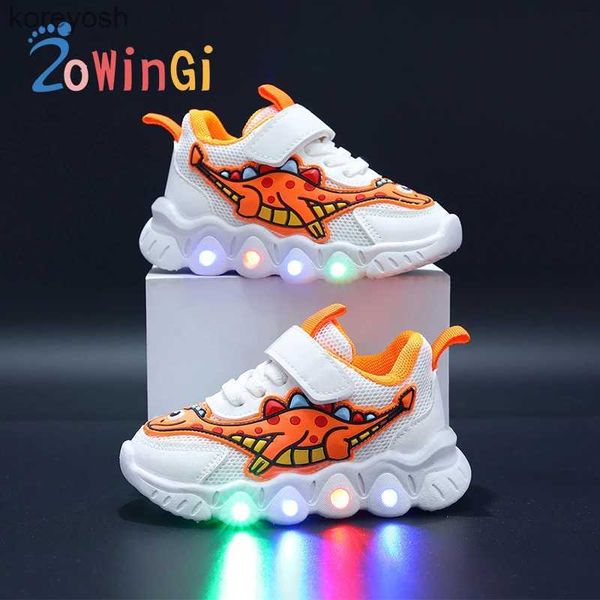 Athlétique extérieur taille 21-30 bébé LED baskets enfants éclairage enfants Air Mesh chaussures décontractées semelle souple enfant en bas âge mignon brillant Tenis Para NioL231017