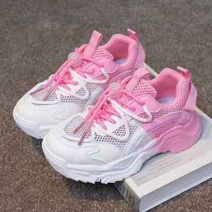 Atletische buitenmaat 26-37 Kindercasual schoenen 2023 Girls Princess Shoes Kids Sneakers jongens tennisschoenen nieuwe mode roze witte sportschoenen AA230511