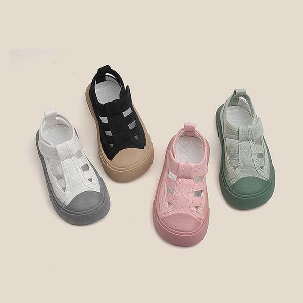 Athletic Outdoor Summer Children Tolevas Sandals Boys Breathable Anti-Kick Casual Chores Girls Hollow Tolevas chaussures Baby Color Color Beach Sandales W0329
