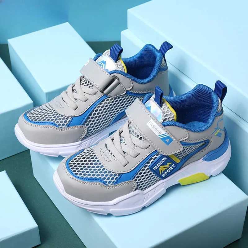 Athletic Outdoor Summer Single Net Breathable Boys Sport Shoes Children Sneakers Rubber Leisure Trainers Casual Kids Sneakers Y240518