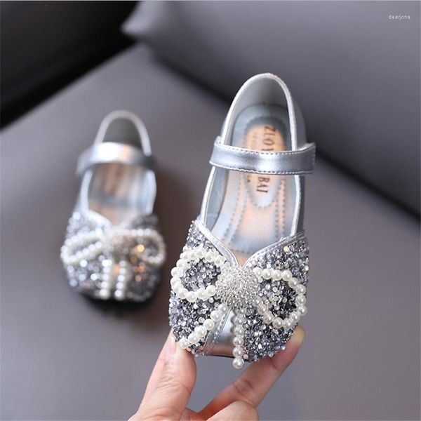 Chaussures de sport 2023 printemps enfants filles unique perle strass arc princesse Super belle à la mode bébé