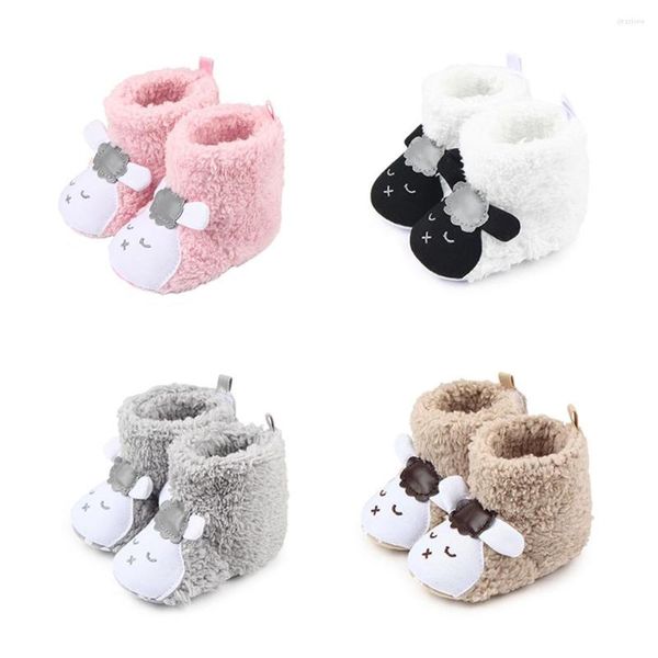 Chaussures de sport bébé filles garçons hiver chaud corail polaire chaussons mignon dessin animé Style Animal bottes de neige antidérapant tout-petit premiers marcheurs