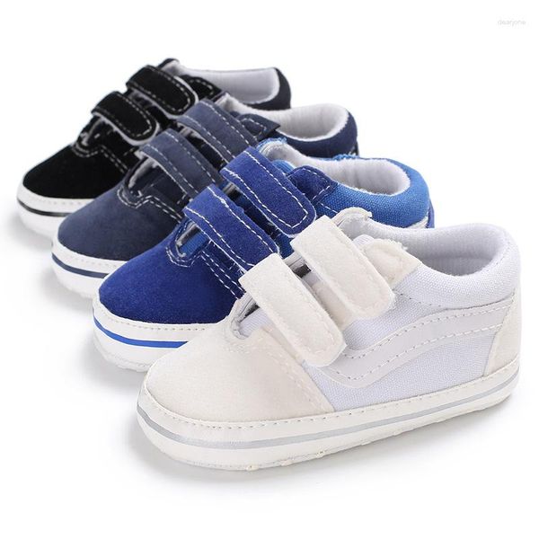 Zapatos atléticos Born Baby Boys Pre-Walker Soft Sole Pram Canvas Sneakers Trainers Casual