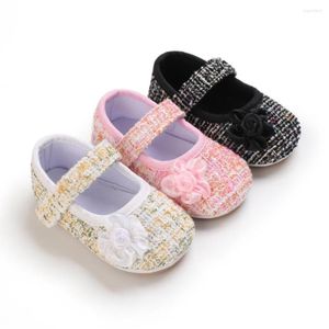 Chaussures de sport Born Baby Girl Princess Infant Soft Sole With Cute Flower Flats Toddler Anti-Slip Footwear 0-18M