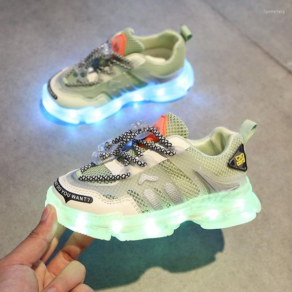 Zapatos deportivos COZULMA para niños, zapatillas deportivas brillantes con carga USB, deportivas para niñas y niños, luces Led para correr luminosas