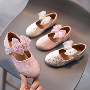 Atletische schoenen Crystal Kinderen Kinderen Sneaker Baby Girls Butterfly-Knot Diamond Princess Zapatos Casual Single Zapatillas