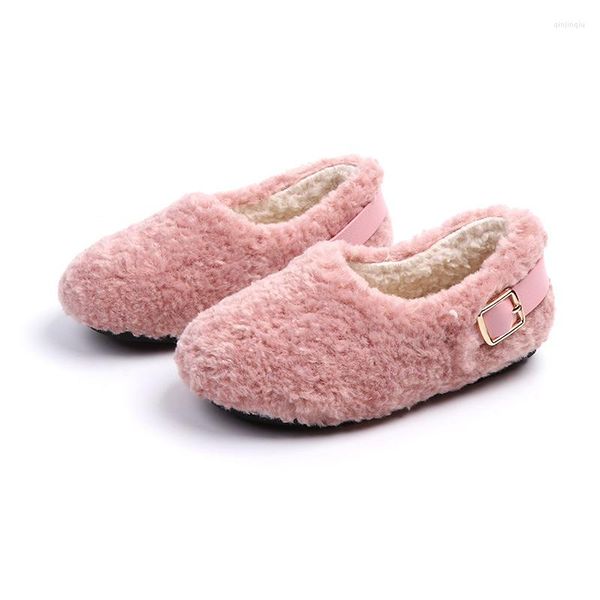 Chaussures de sport mignon 2023 enfants intérieur maison pantoufles bébé garçon fille hiver chaud doux en peluche sans lacet enfant en bas âge enfant premiers marcheurs chaussure