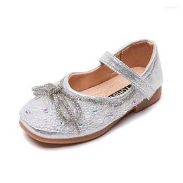 Zapatos deportivos Niñas Fiesta Niños Pisos casuales para niños pequeños Niños grandes Bling Vestido brillante Boda Rhinestone Bowtie Princesa