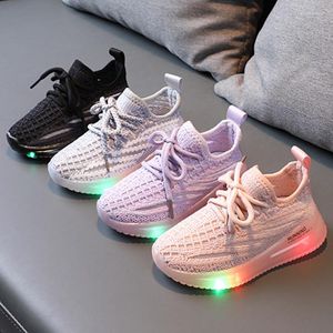 Atletische schoenen kinderen baby peuter non-slip comfortabele mode kinder sneakers led lights glow boys girl sport 21-30 maat