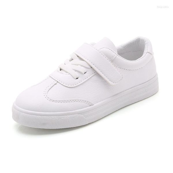 Chaussures de sport en cuir PU enfants filles blanches garçons sport mode décontractée enfants baskets taille 26-37