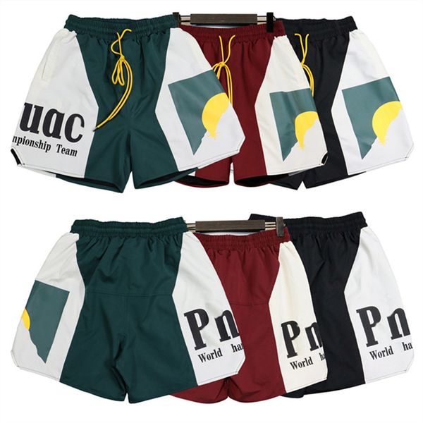 Pantalones cortos deportivos American Primavera/Verano Nuevos Hombres Carta Bordada Cinta Verano Casual Suelto Dividido Pantalones Cortos Deportes Impresión de Letras Capa Interna Pantalones Cortos de Hilo Tamaño S-XL03