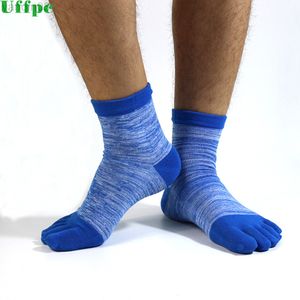 Sportliche Socken, 1 Paar Herren-Sommer-Baumwoll-Zehensocken, gestreift, Kontrast, bunt, Patchwork, Herren-Fünf-Finger-Socken, freie Größe, Korb Calcetines L220905